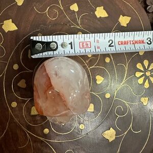 Quartz fluorite skull